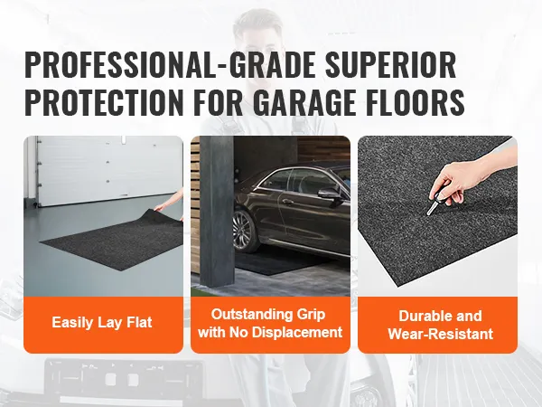 Protezione professionale di livello superiore per i pavimenti dei garage con il tappetino da garage VEVOR, facile da stendere.