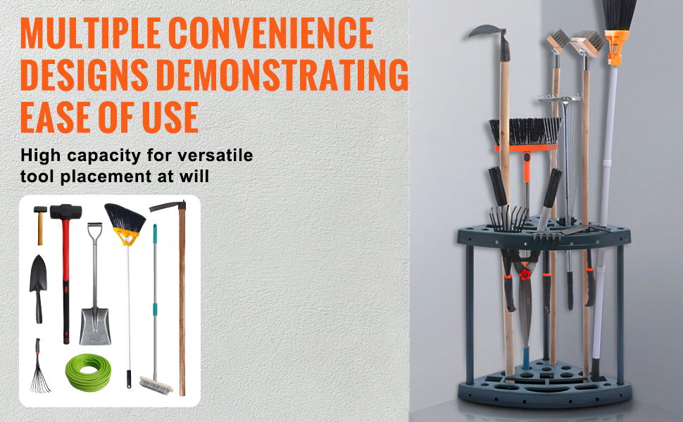 VEVOR Garden Tool Organizer, 19 Slots, Yard Tool Tower Rack for