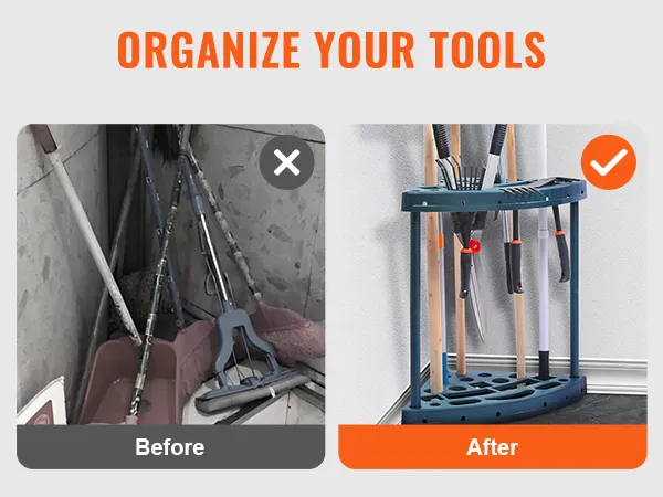 Organiseer uw gereedschap met de VEVOR tuingereedschap organizer voor een betere benutting van de ruimte en eenvoudige toegang.