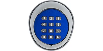VEVOR wireless keypad with blue background and numeric buttons.