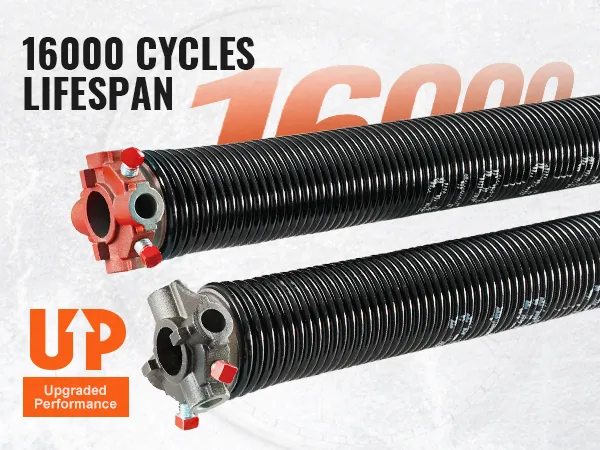 VEVOR garage door springs with 16,000 cycles lifespan for upgraded performance.