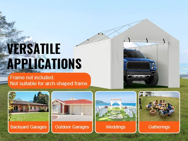 VEVOR Carport-Überdachung mit vielseitigen Einsatzmöglichkeiten für Garagen, Hochzeiten und Versammlungen.