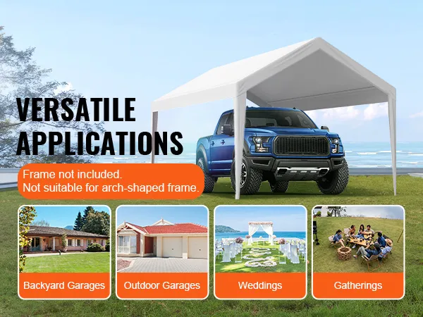 VEVOR carportoverkapping voor garages in de achtertuin, buitengarages, bruiloften en bijeenkomsten aan zee.