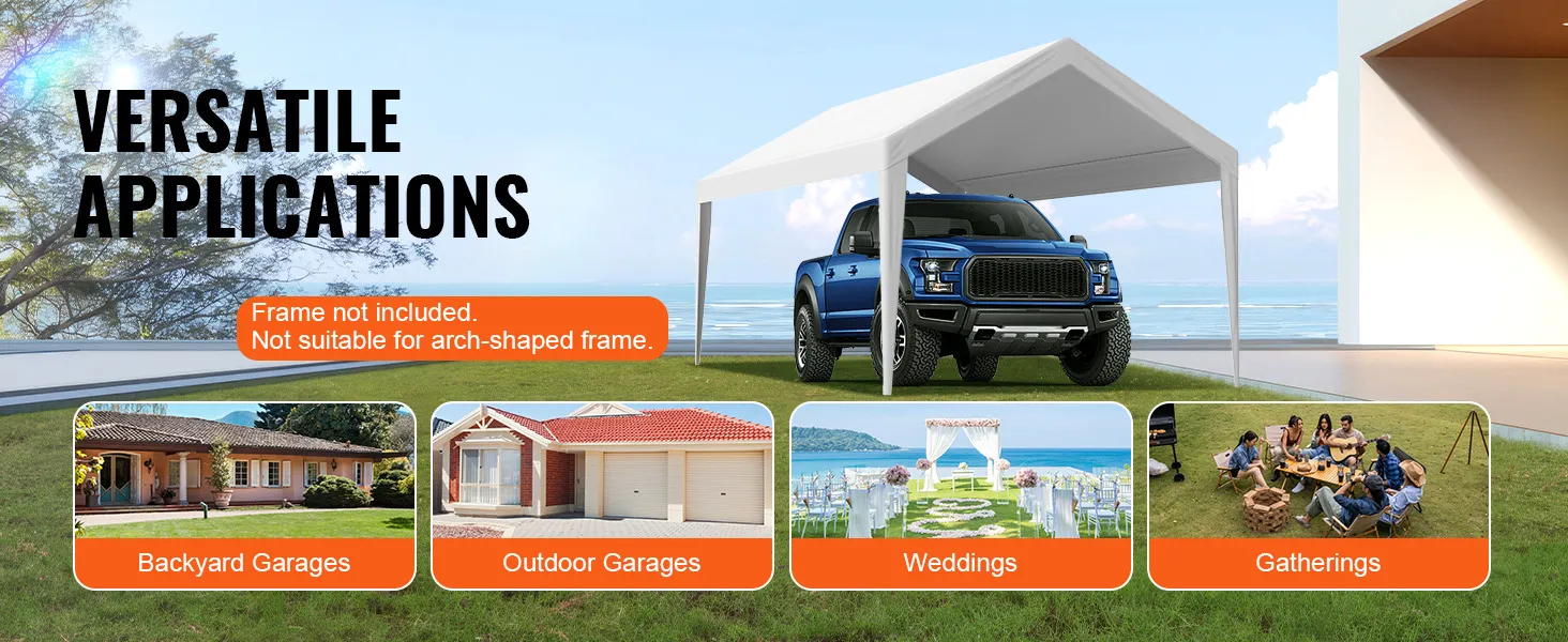 VEVOR carportoverkapping voor garages in de achtertuin, buitengarages, bruiloften en bijeenkomsten aan zee.