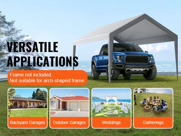 VEVOR carportoverkapping voor garages in de achtertuin, buitengarages, bruiloften en bijeenkomsten aan het strand.