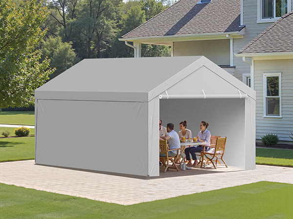 VEVOR Carport Replacement Canopy, 12 x 20 ft Potable Garage Tent