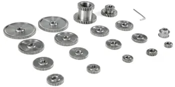 Engranajes de mini torno VEVOR en varios tamaños con herramienta de llave hexagonal incluida.