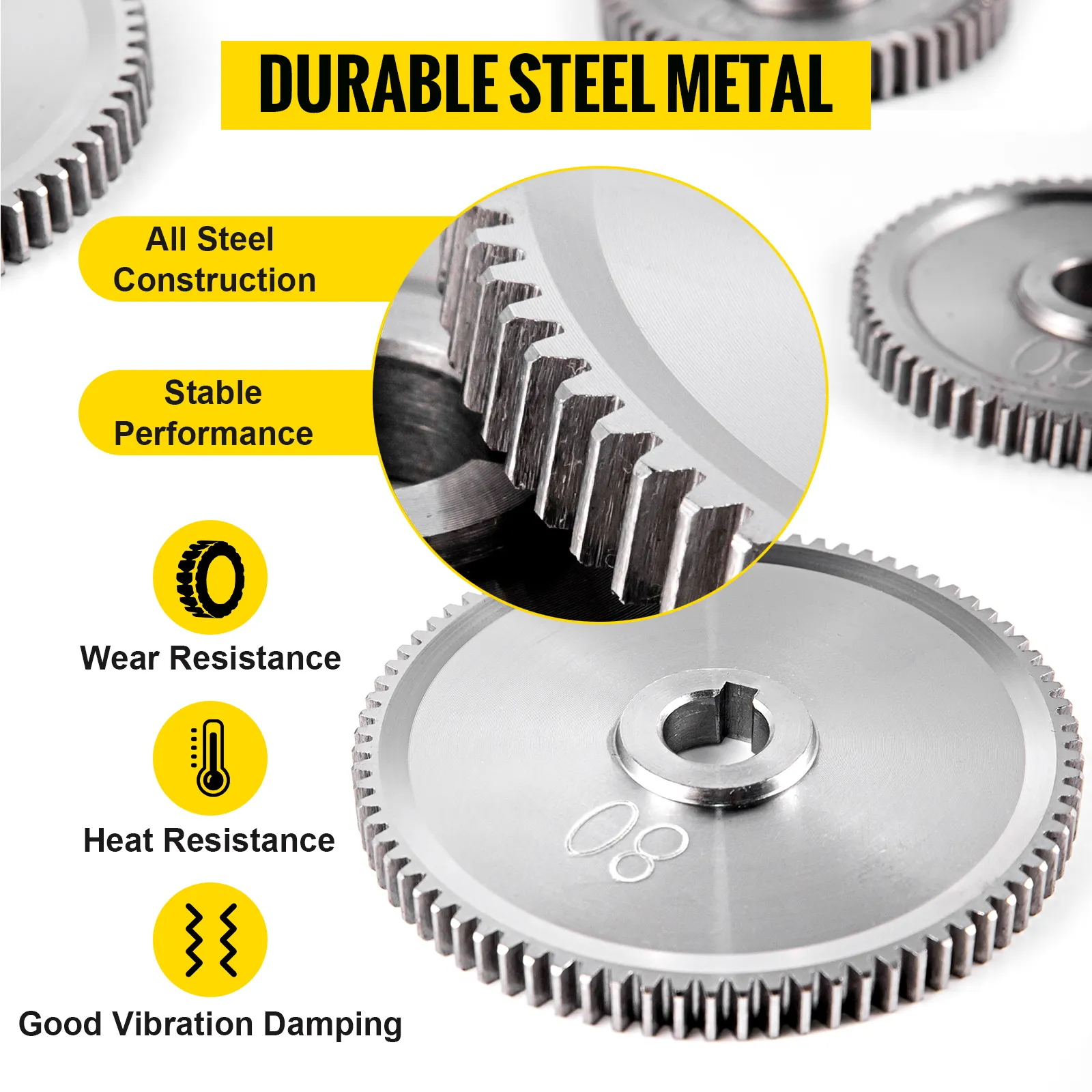 durable VEVOR mini lathe gears with all-steel construction and stable performance
