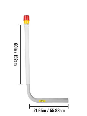 VEVOR boat trailer guide-on, 60in height, 21.65in width, white and grey color with red and yellow cap.