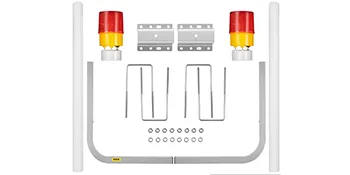 VEVOR boat trailer guide-on kit with red and yellow caps, mounting brackets, and hardware.