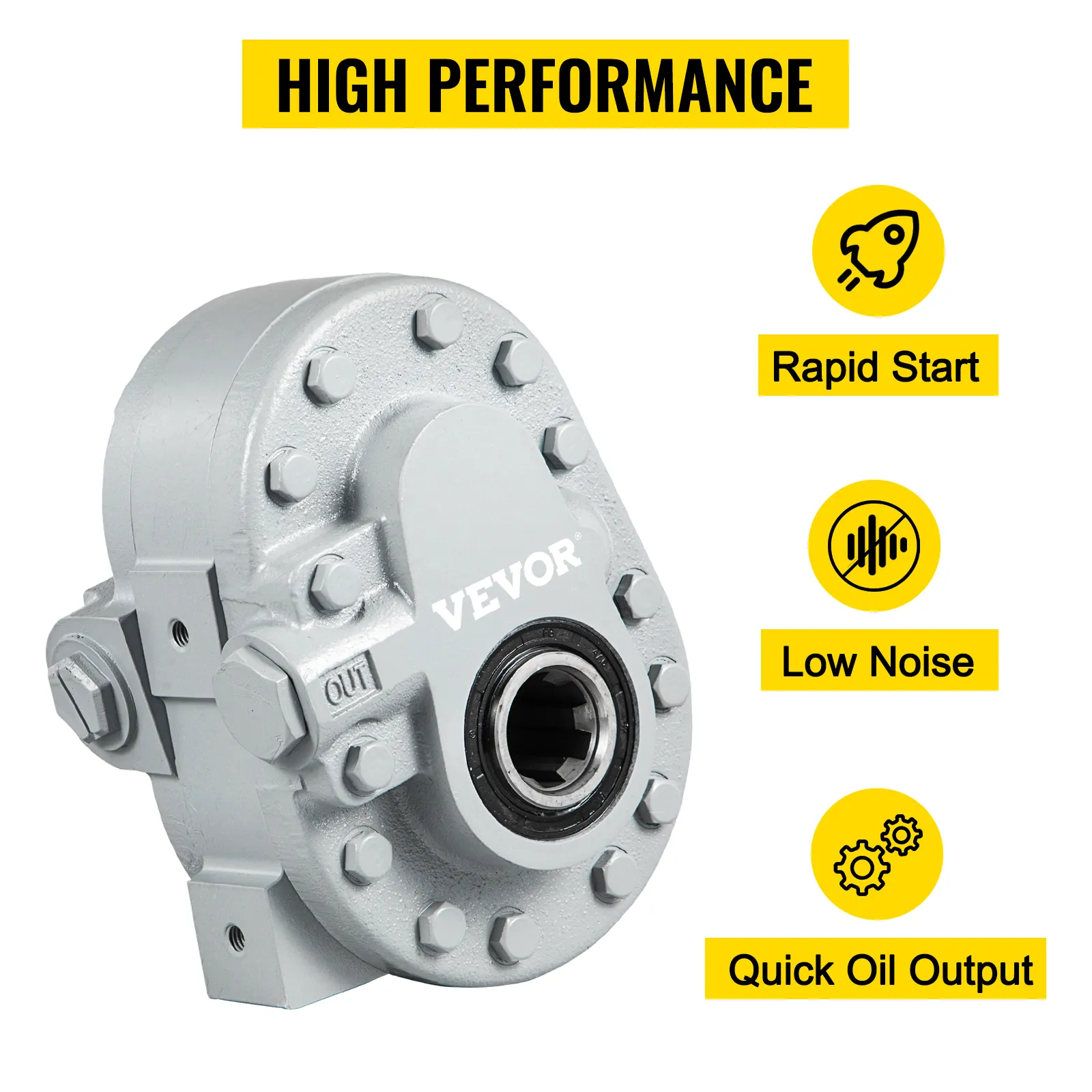 Bomba hidráulica VEVOR con arranque rápido, bajo nivel de ruido y rápida salida de aceite.