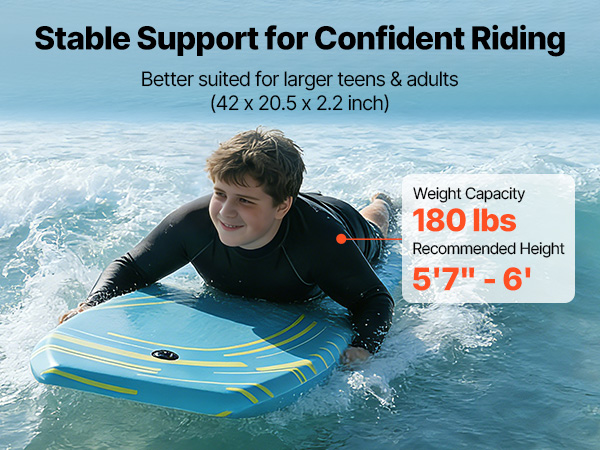 VEVOR 42 Inch Bodyboard – EPS Core, IXPE Deck,180 lbs
