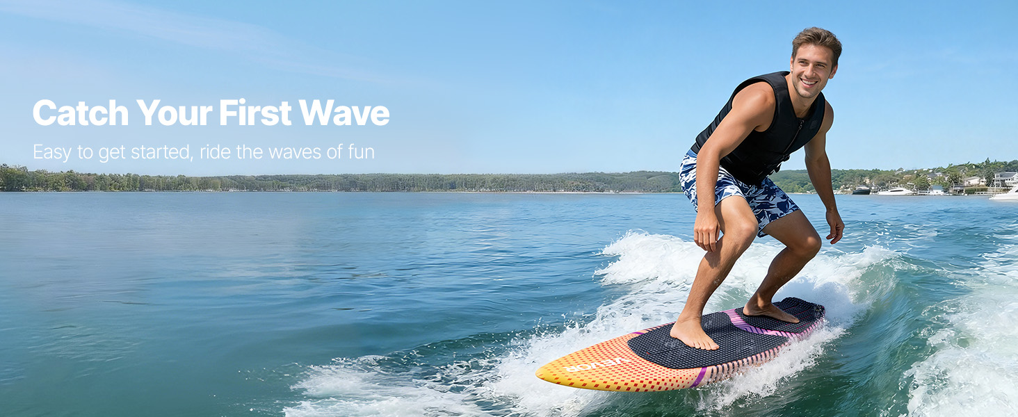 VEVOR Wake Surfing Board – 63 in, EPS Core, 3 Fins