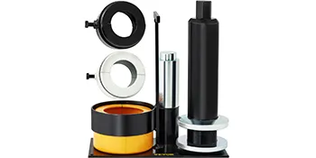 VEVOR carrier & pinion bearing puller set with various components displayed.