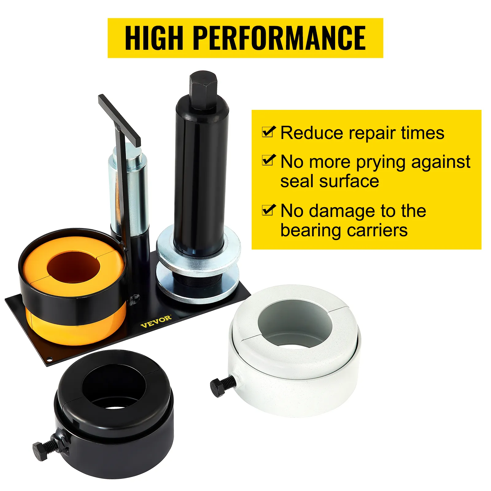VEVOR carrier & pinion bearing puller with multiple attachments and high-performance claims.