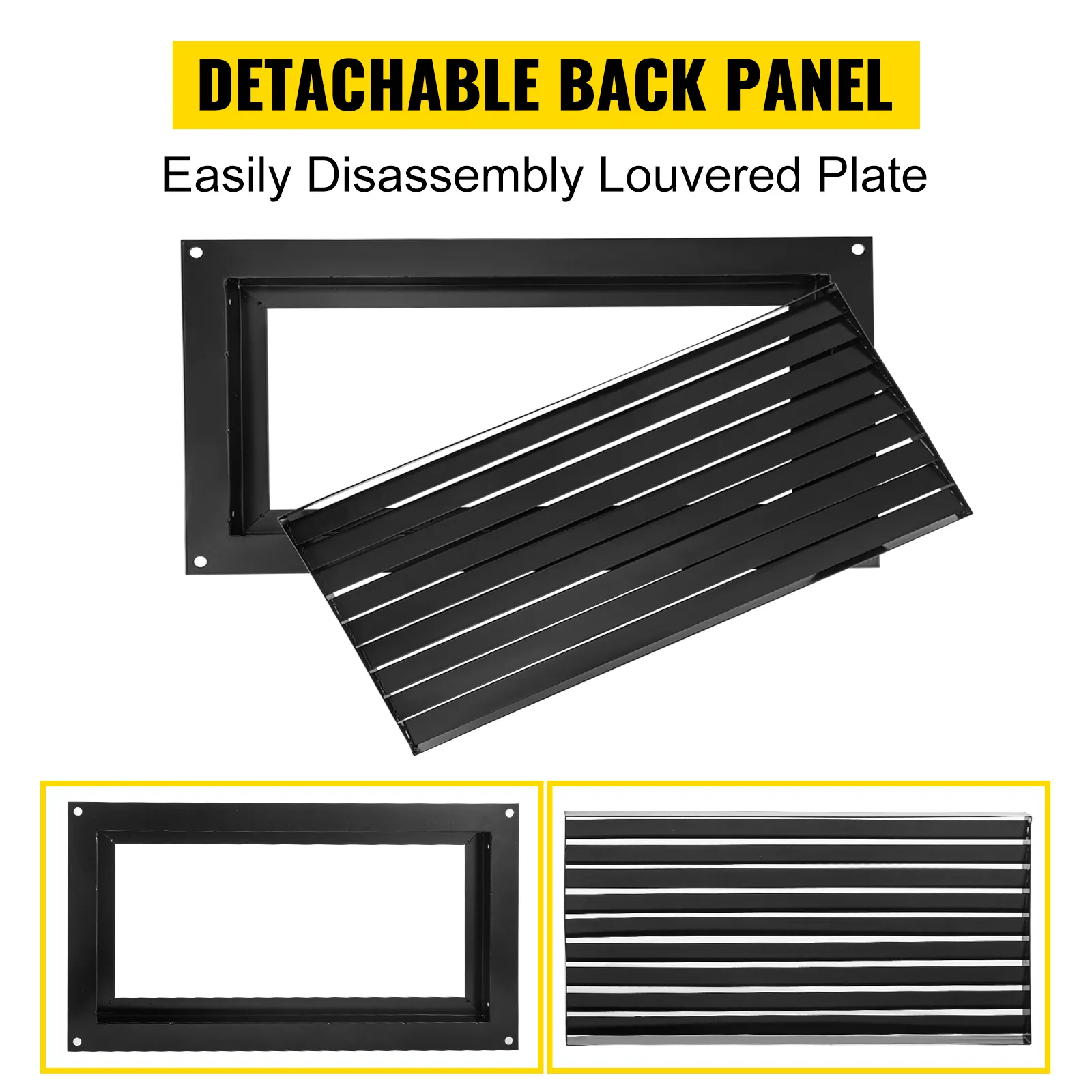 Respiradero VEVOR con panel posterior desmontable y placa con rejilla de fácil desmontaje