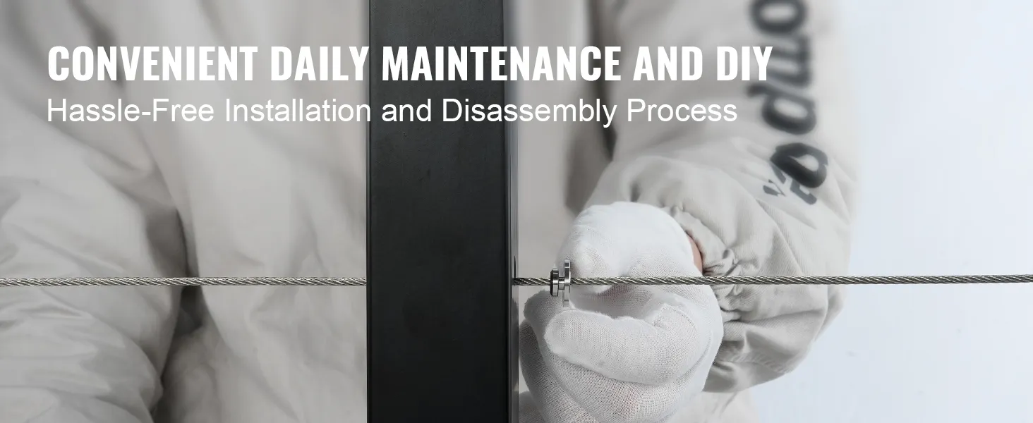 installing VEVOR cable railing kit for easy daily maintenance and diy tasks.