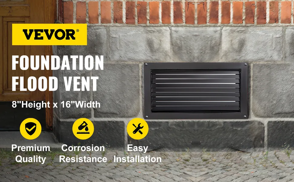 VEVOR Fundament-Hochwasserentlüftung, Premium-Qualität, korrosionsbeständig, einfache Installation.