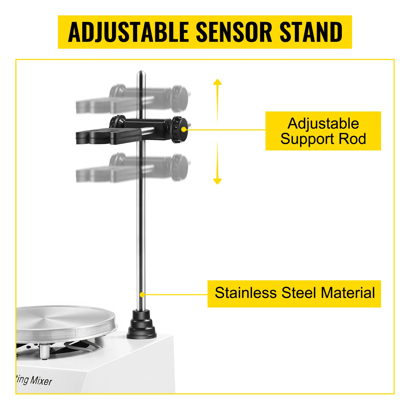 Soporte de sensor ajustable con material de acero inoxidable para placa calefactora agitadora magnética VEVOR.