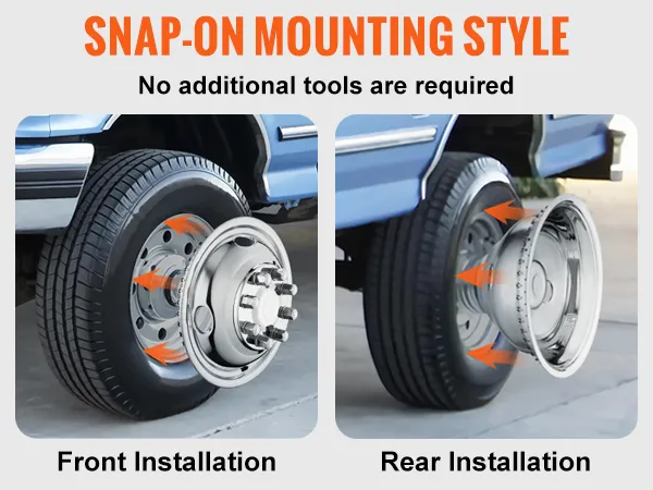 snap-on mounting style for VEVOR wheel simulators f350. no tools required. front and rear installation.