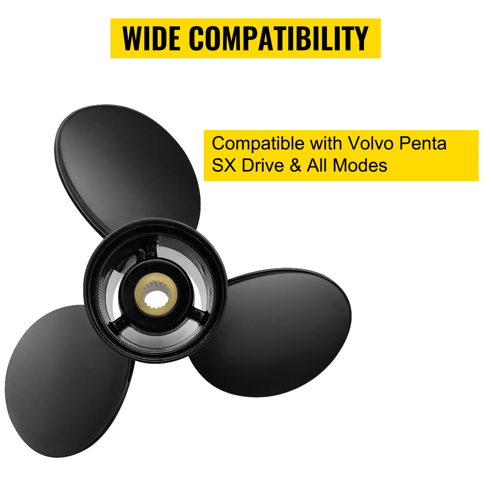 La hélice fuera de borda VEVOR, compatible con Volvo Penta SX Drive, presenta una amplia compatibilidad.