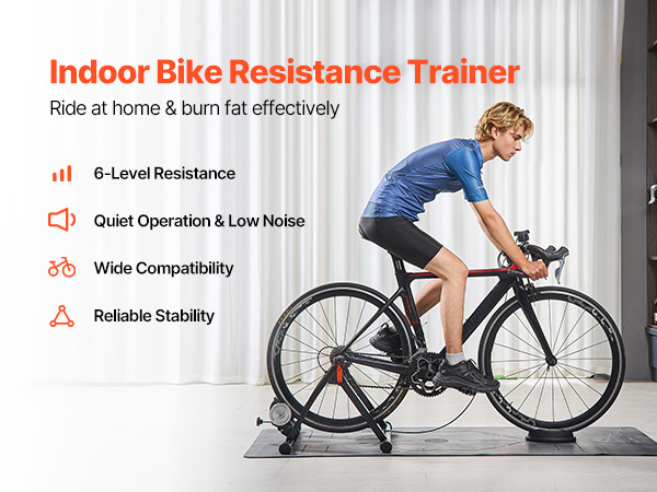 VEVOR Bike Trainer, 6 Level Resistance, 26-29 in & 700C Wheels