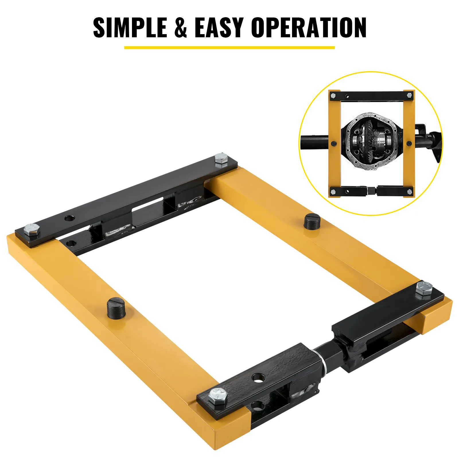 Separador de carcasa diferencial VEVOR en amarillo y negro con inserto de diagrama.