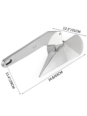 Ancla de barco VEVOR con dimensiones: 24,8 x 14,1 x 12,2 pulgadas.