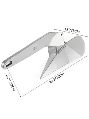 Ancla de barco estilo delta VEVOR de acero inoxidable con dimensiones de 28,3"/72 cm de largo.