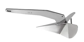 Ancla de barco estilo delta VEVOR de acero inoxidable con diseño de aleta angular y afilada.