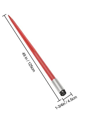 roter VEVOR-Heuspeer, 49 Zoll lang, 1,75 Zoll Durchmesser, genaue Maße.