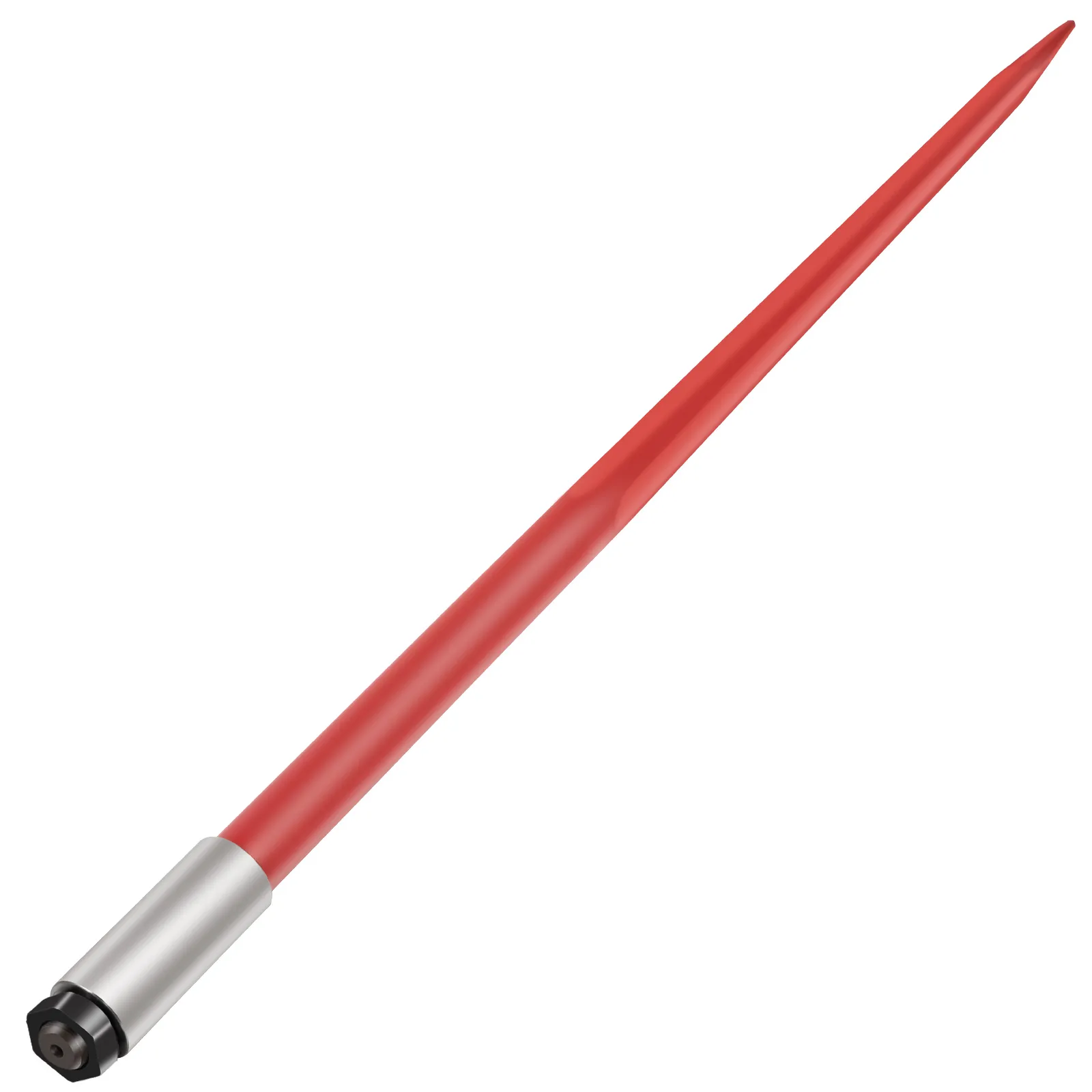 roter VEVOR-Heuspeer mit Metallsockel und spitzer Spitze auf weißem Hintergrund.