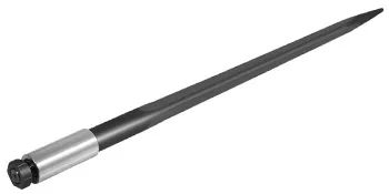 black and silver VEVOR hay spear with pointed tip, horizontal view.