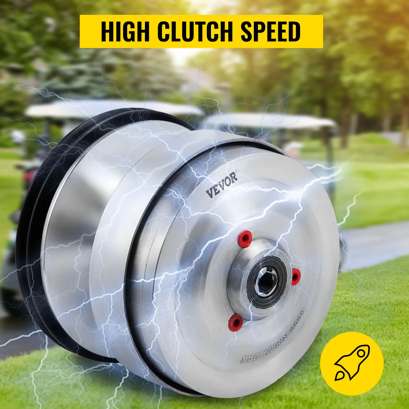 VEVOR golf cart drive clutch with high clutch speed and dynamic lightning effects.