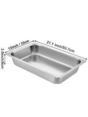 Teglie per cottura a vapore VEVOR, teglia commerciale in acciaio inox da 21,1 x 13 x 3,5 pollici.