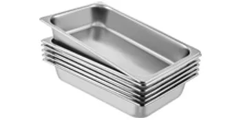pila di teglie per cottura a vapore VEVOR in acciaio inox.
