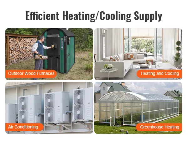 efficient heating and cooling supply with VEVOR heat exchanger for furnaces, ac units, greenhouses.