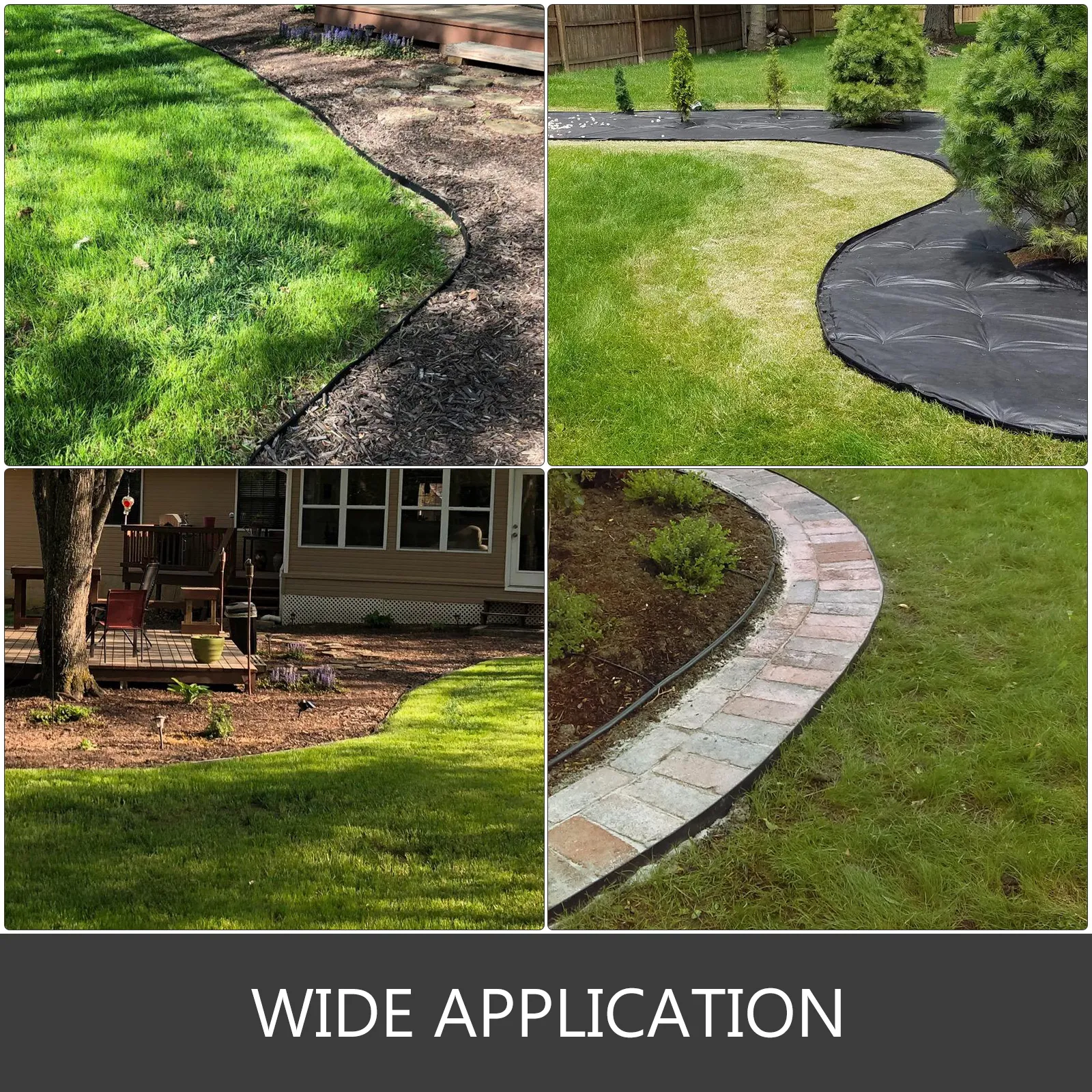 VEVOR steel landscape edging borders lawns, paths, and garden beds with clean lines.