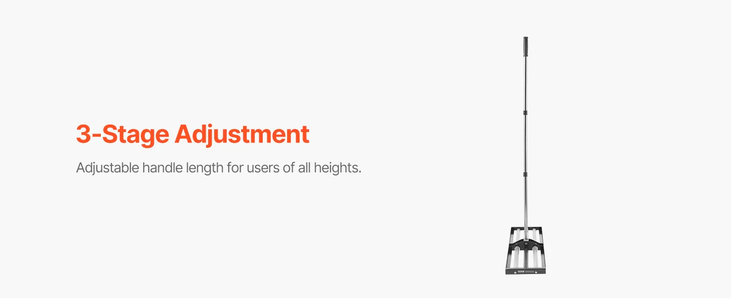 36x10in Lawn Leveling Rake with 83.9 in Adjustable Handle for Yard Heavy Duty