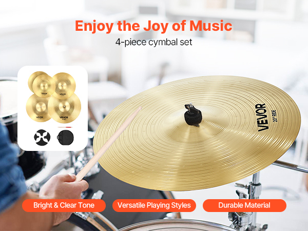 VEVOR Cymbal Sets for Drums – Bright Sound & Alloy Build