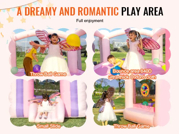 VEVOR-Hüpfburg mit Ballwurfspiel, Hüpfbereich, kleiner Rutsche und Zielbällen für den Spaß der Kinder.