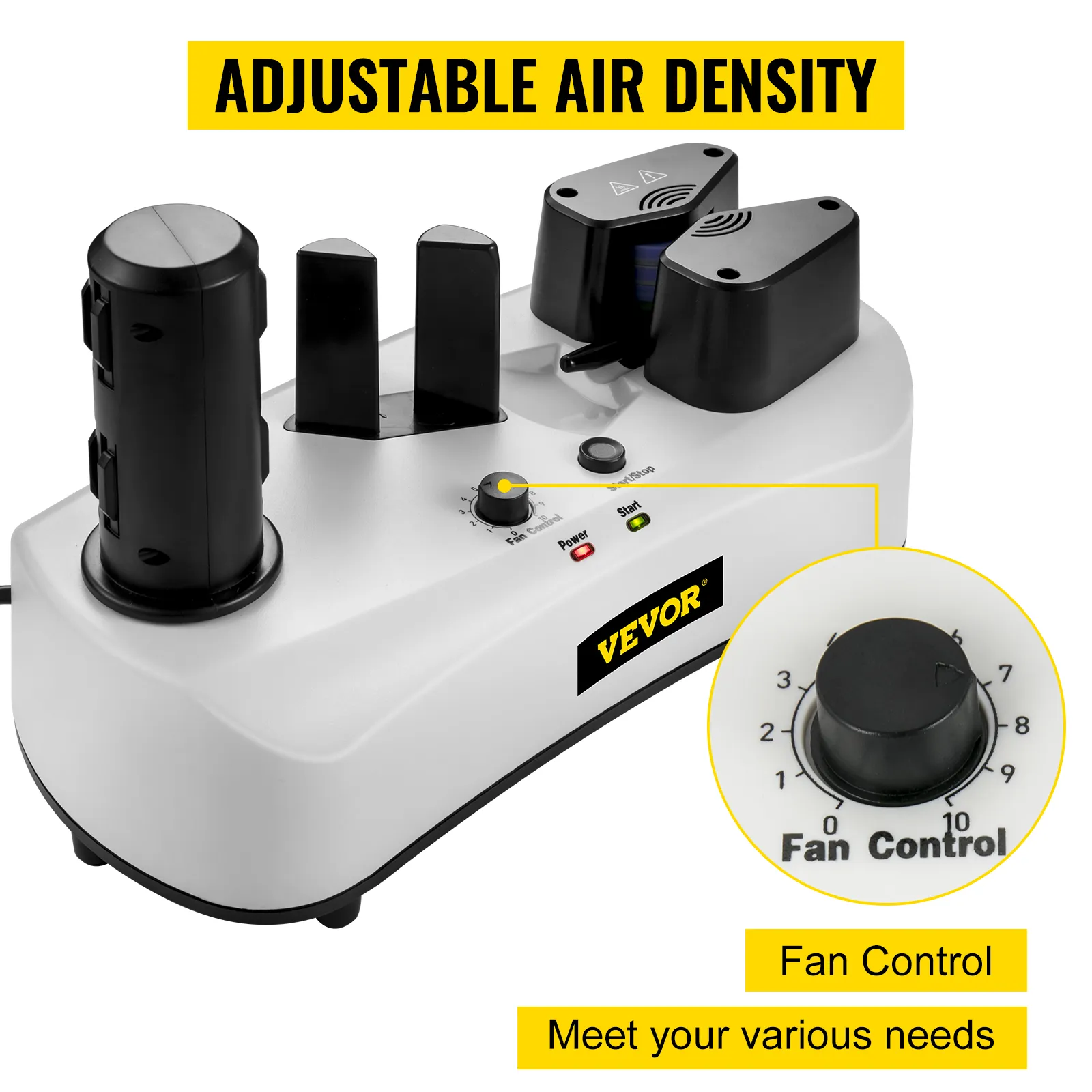 Máquina de colchón de aire VEVOR con densidad de aire ajustable y perilla de control del ventilador.