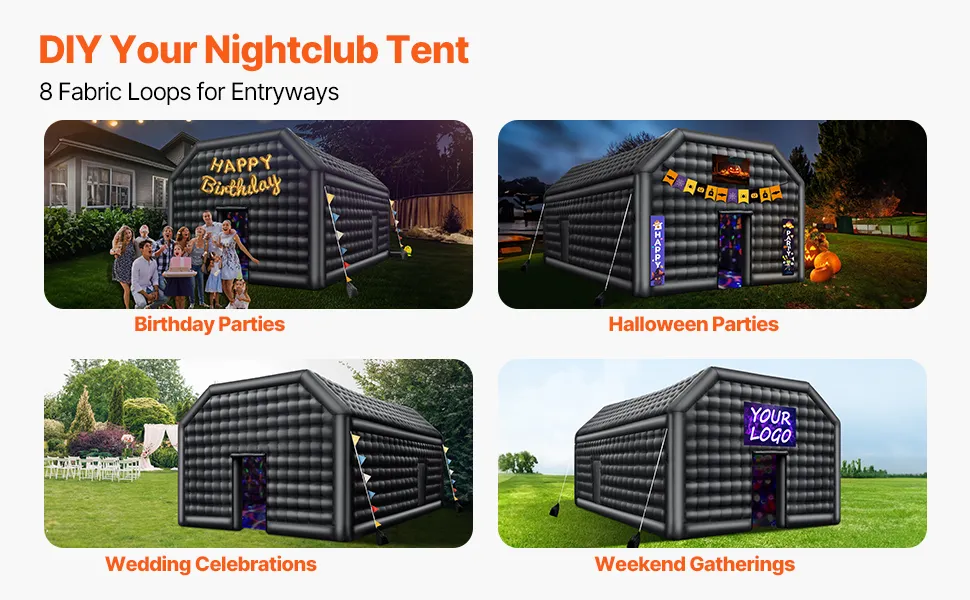 Inflatable Nightclub 26.2 x 19.7 x 13.1 Ft Blow up Party Tent with Lights