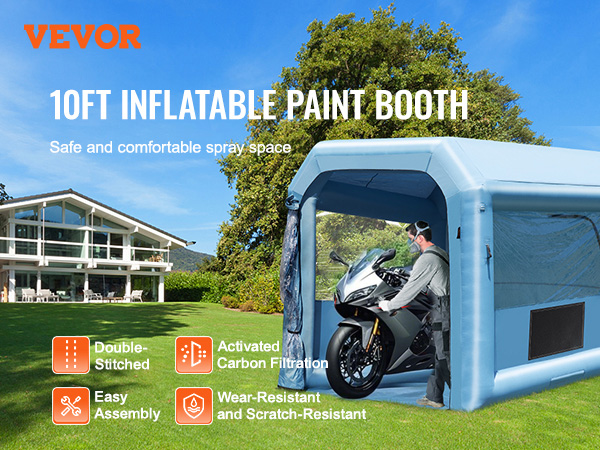 VEVOR Inflatable Paint Booth, 9.8 x 8.2 x 8.2 ft Inflatable Spray