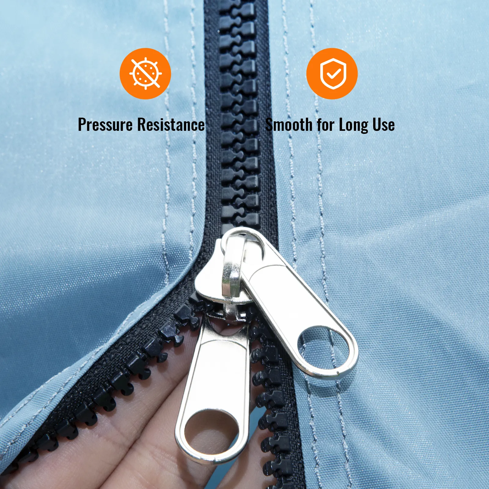 VEVOR inflatable paint booth featuring durable zippers with pressure resistance and smooth operation.