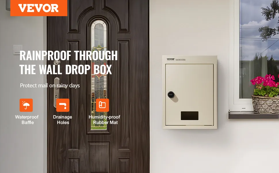 VEVOR through the wall drop box beside door and window with rainproof, waterproof, and humidity-proof features.