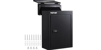 black VEVOR drop box with lock, mail slot, and installation hardware included.