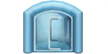 Cabina de pintura inflable azul VEVOR con puerta y ventana transparentes