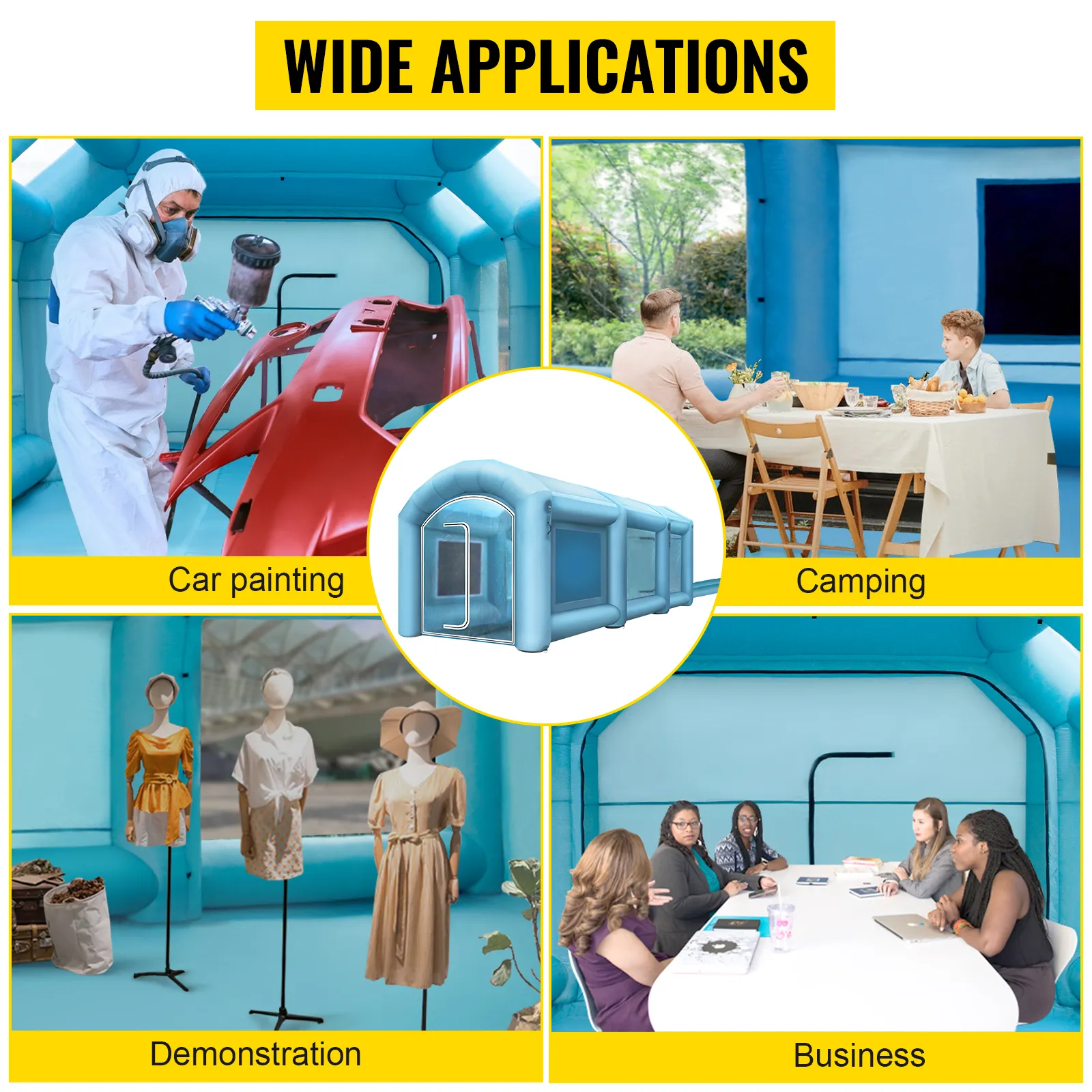 Cabina de pintura inflable VEVOR para pintar automóviles, acampar, demostraciones y reuniones de negocios.