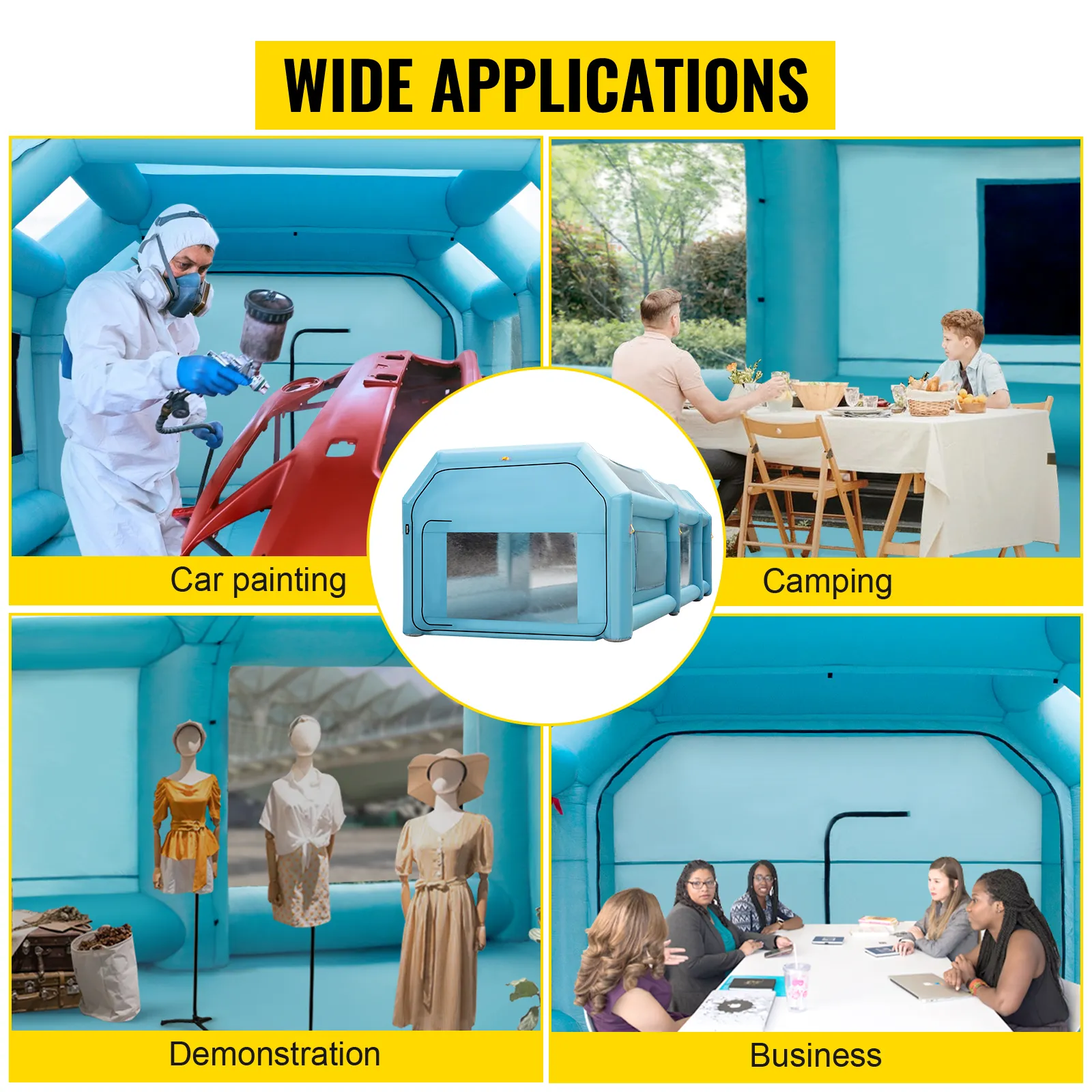 Cabina de pintura inflable VEVOR para pintar automóviles, acampar, demostraciones y negocios.